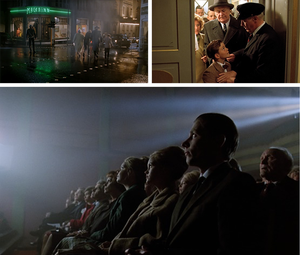 Stills from 'Movie Days': In Friðrik Þór Friðriksson’s 'Movie Days', the director conveys the idea of the movie house as a portal, emphasizing powerful opposites. The frames suggest the drabness of everyday Icelandic existence and what is “just around the corner” where the magic of cinema transports you to a different world.