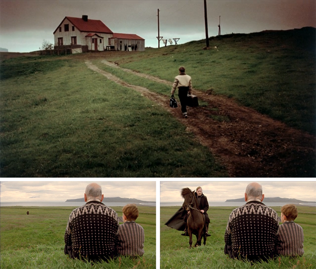 'Ragnar in 79' from the Station returns to his parents’ farm in the middle of the film. Towards the end, he decides to return home for good, but is killed in a road traffic accident on the way there. In a similar way, the boy from 'Movie Days' is sent to the country, where he encounters the strange and haunting world of the past, which he fails to understand or recognize, e.g. in the form of a Faroese ghost who is bound to the region.